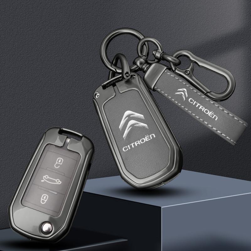 APG1 Alloy Leather Car Remote Key Case Cover Key Protector Fob For Citroen C1 C2 C4 C6 C3-XR Picasso Grand DS3 DS5 Auto Accessories