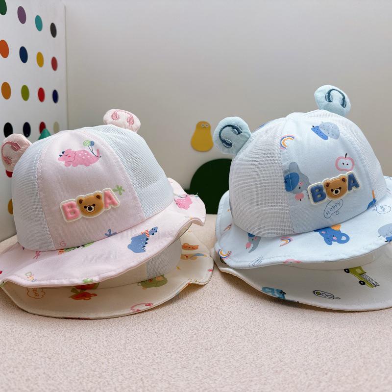 Cartoon Bear Mesh Baby Sun Hat - Breathable Outdoor Summer Protection