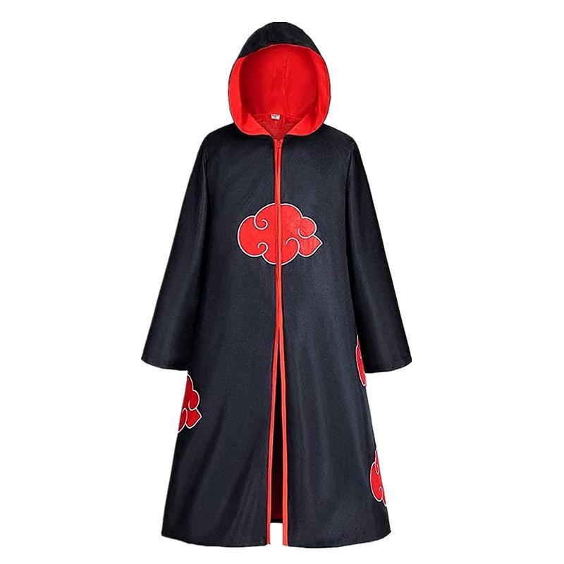 Set pláště Akatsuki s červenými mraky: Obsahuje plášť Naruto, prsten, doplňky čelenky - Ideální pro halloweenský kostým