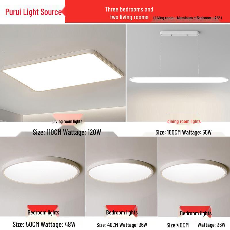 Ultra-Thin Minimalist Ceiling Light with Full Spectrum Eye Protection for Living Room or Bedroom