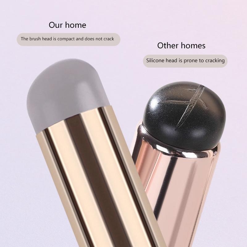 Lippenpinsel aus Silikon mit Deckel, Make-up-Pinsel mit rundem Kopf, Lippenstift-Applikator, vielseitig verwendbarer Mini-Concealer-Pinsel, tragbares Make-up-Tool