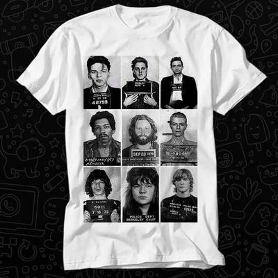 T-shirt 414 con Mugshot di Celebrità Rock Punk Pop