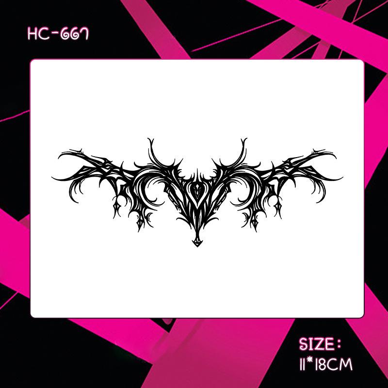 Herbal Semi-Permanent Waterproof Succubus Tattoo Sticker for Women - Long-Lasting, Scar-Covering, High-End Design for Chest, Waist, and Abdomen