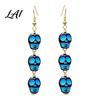 Dark Style Accessories 1 Pair Acrylic Halloween Earrings for Women Triple Skulls Drop Dangle Cosplay Party Jewelry Earrings Gothic Gifts Holiday