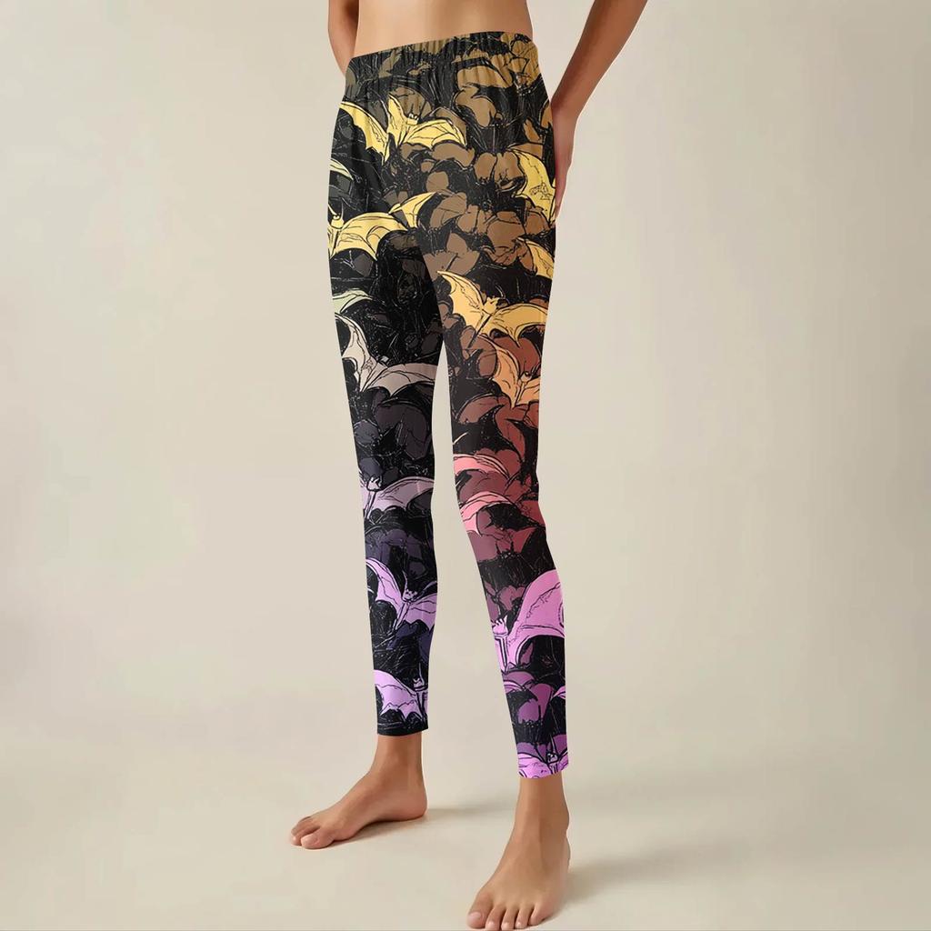 Women's Pants Halloween Printed Stretchy Soft Bottoms Casual Home Sleeping Pants