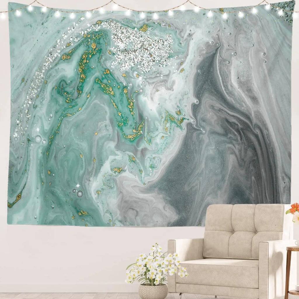 Marble Print TapestryRetro Style Paintbrush Colors Ink Marbling Watercolor ArtWall Hanging for Bedroom Living Room Dorm Decor