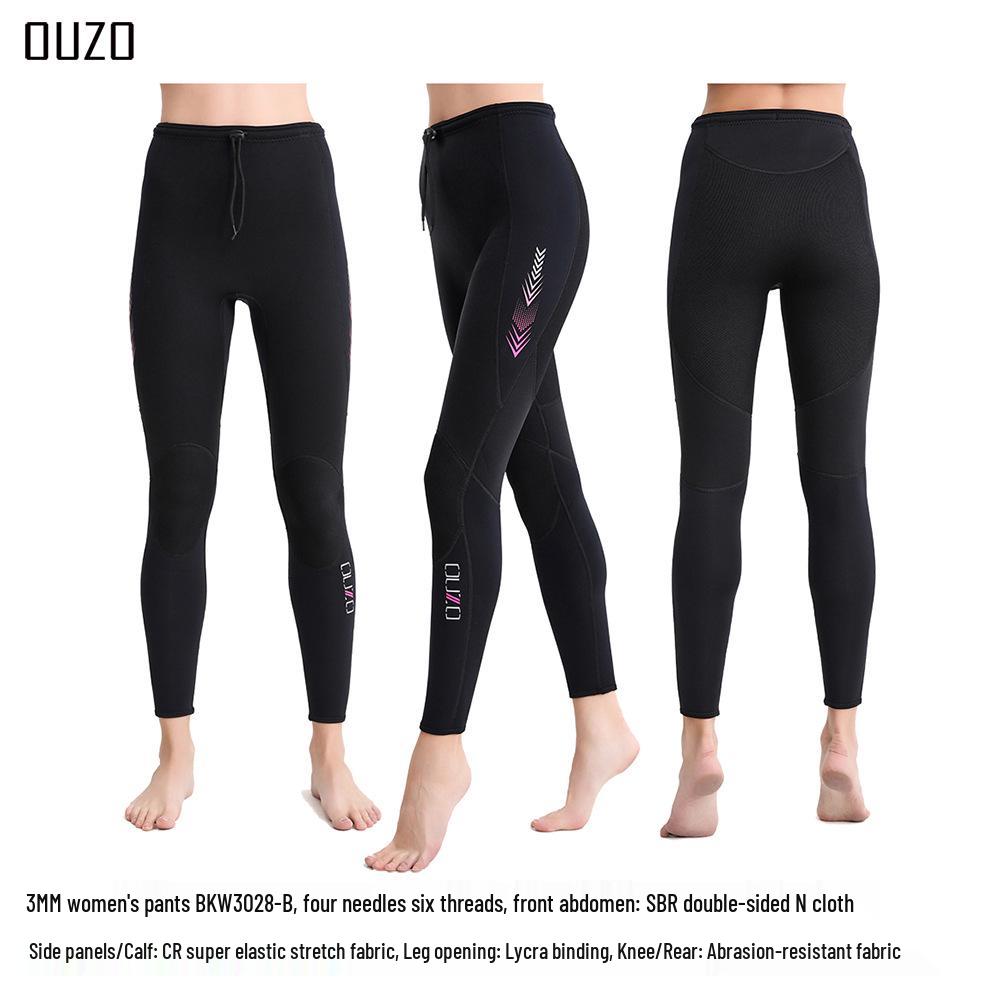 OUZO 3mm Unisex Two-Piece Wetsuit for Diving, Snorkeling, Surfing, and Winter Swimming – Cold Protection and Warmth Top and Pants.