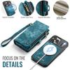 CaseMe Magnetic Flip Leather Phone Case for iPhone 17 Pro Max 17 Air 16 16E 15 Plus 14 13 12 11 XS X XR SE 2022 Zipper Wallet Card Back Cover Coque