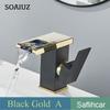 LED Black Basin Faucet Tall And Short Tap Bathroom Single Handle Cold and Hot Water Flow Produces Electricity