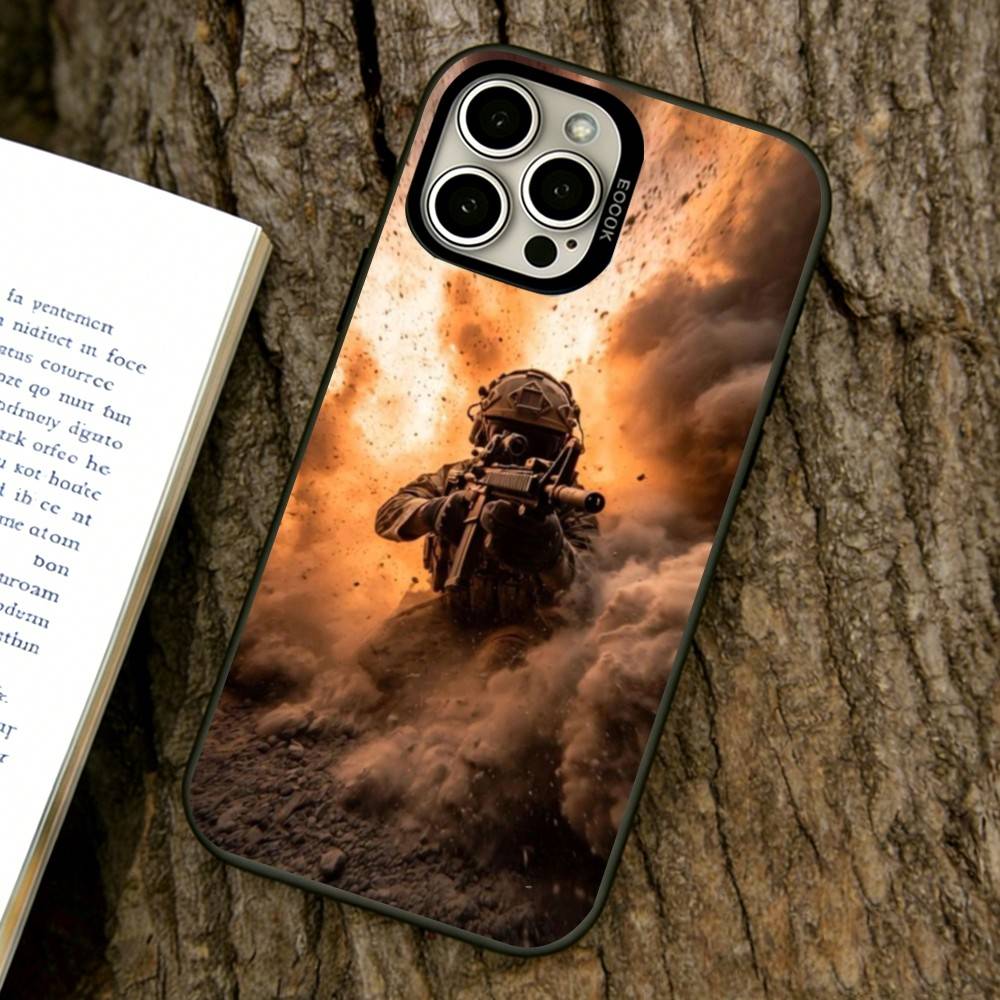 

Army special forces Phone Case For iPhone 17,16,15,14,13,12,11 Plus,Pro Max,XS,Colored Silver Plated Inside Cover iPhone14Pro