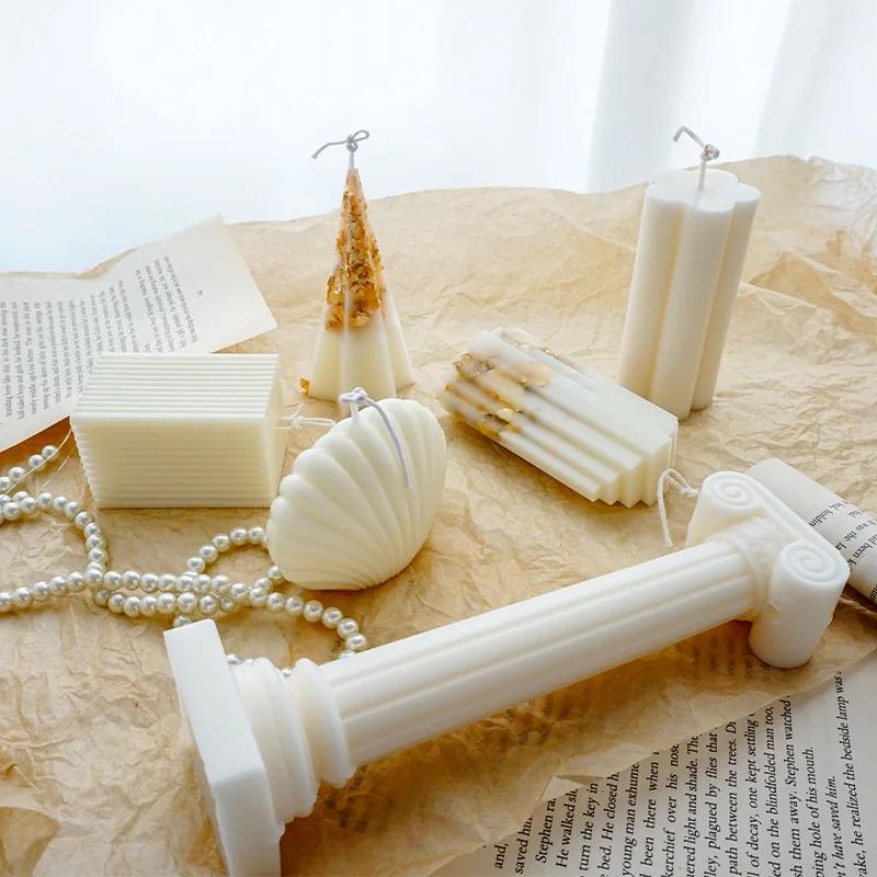 Simple Style Home Decoration Roman Column Candle Mold European Scented Candle DIY Mold Plaster Mold