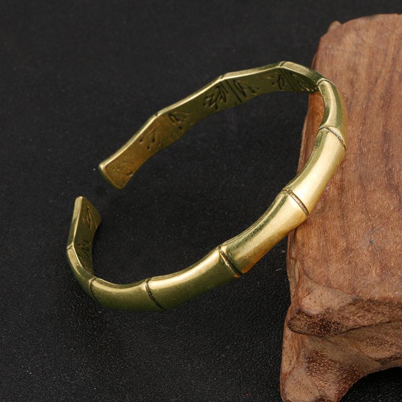 Solid Antique Open Bracelet Ethnic Brass Simple Versatile Women Jewelry