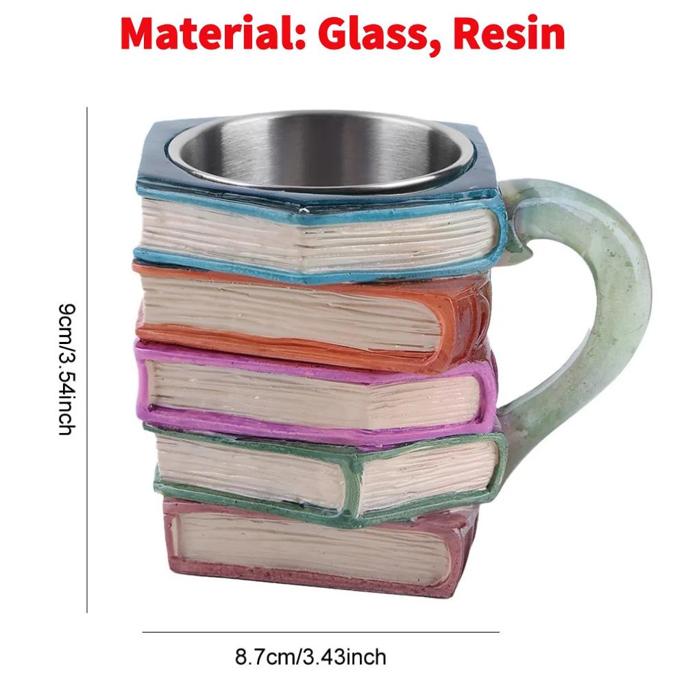 Bemalte Buch Tasse Neuheit 3D Bemalte Bücher Kaffeetasse Kreative Trinktasse Sammlung Geschenke für Literaturliebhaber