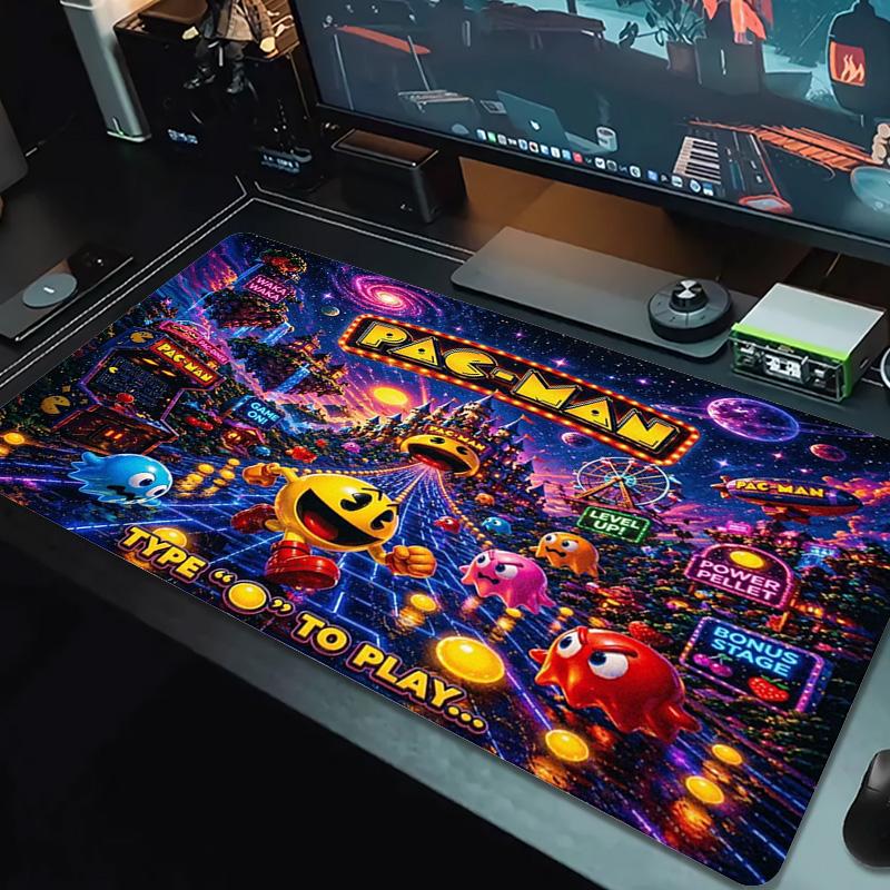 Pacman Color Mouse Pad Large Gaming Table Cushion Non-slip Laptop Tablet Big Mousepad XXL Mat Mini PC Playmat With Lock Edge