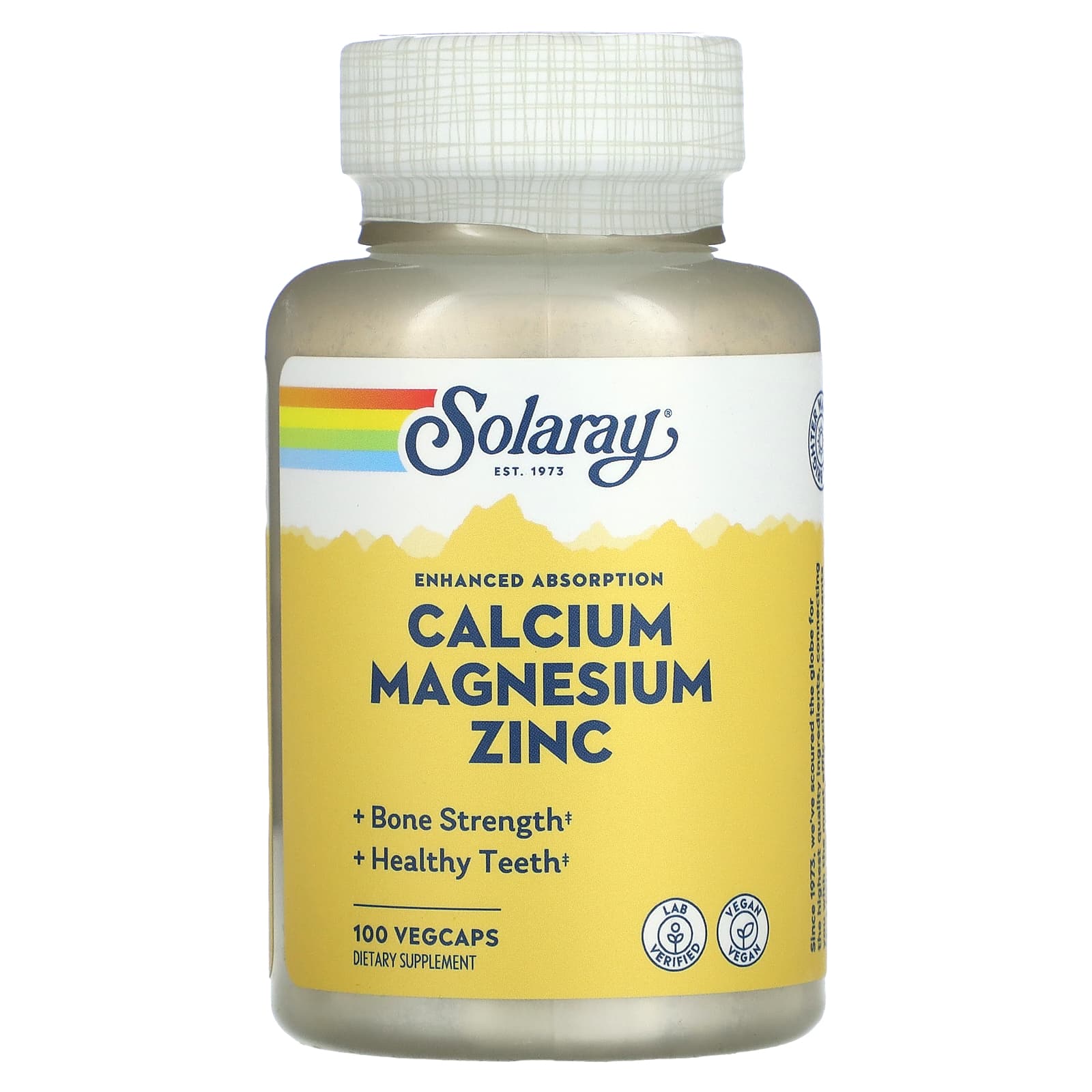 

Solaray, Calcium Magnesium Zinc, 100 Veggie Capsules