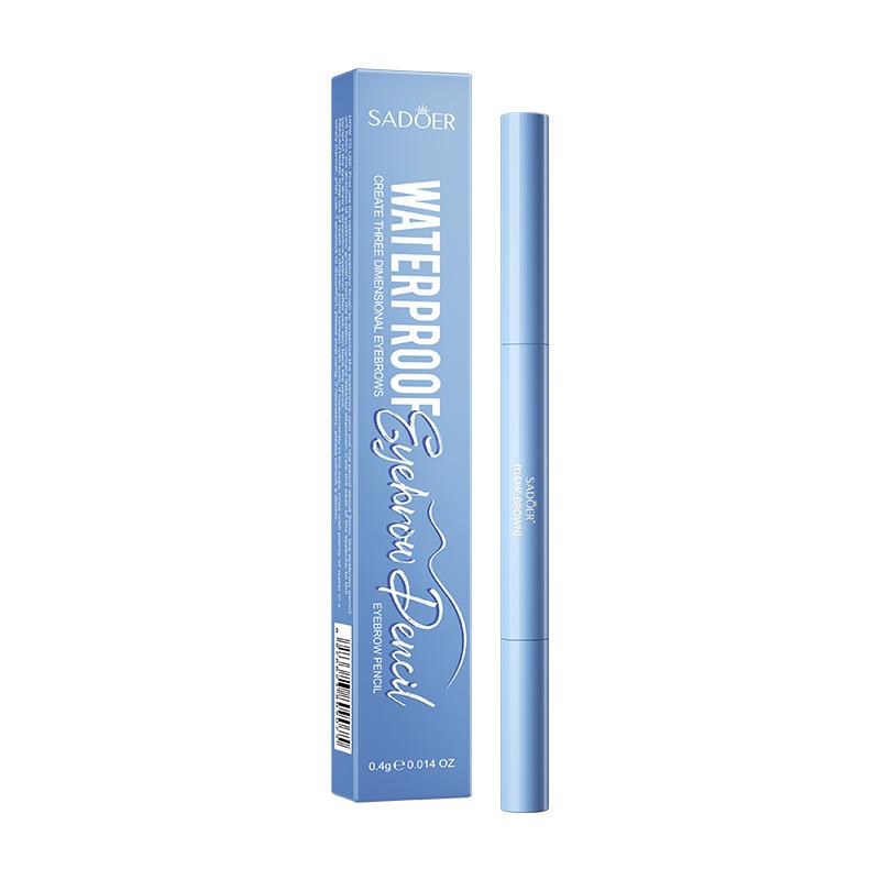 Waterproof natural double-headed eyebrow pencil 0.4gSADOER setting makeup anti-smudge eyebrow pencil brush dark brown