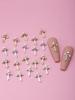 10pcs Cross Nail Charms 3D Alloy Rhinestones for Nail Art, Unscented DIY Nail Decorations, Sparkling Religious Nail Gems for Manicure Accessories