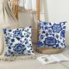Blue And White Porcelain Cushion Cover Short Plush Double-Sided Printing Home Machine Washable In Warm Winter Pillow Cover