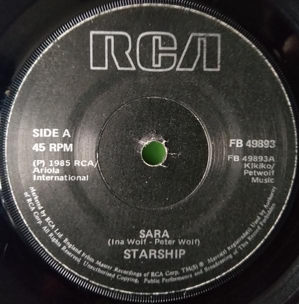 

7inch Record STARSHIP - Sara FB49893 RCA 1985 Ireland Rock Used