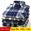 Mărime Mare 11XL 10XL 9XL Cămăși Bărbați din Flanel Carouri Mânecă Lungă Bumbac Modă Casual Moi Croială Standard Cămașă Bluză Haine Bărbătești