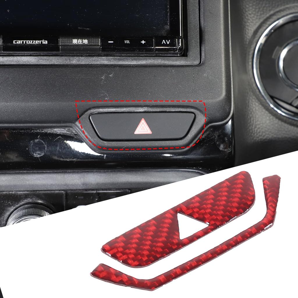 METYOUCAR Honda N-BOX JF3 JF4 Compatible Hazard Button Cover Ring Carbon Fiber Sticker for