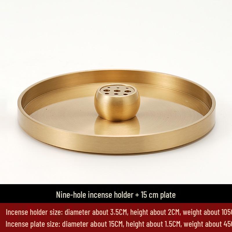 Nine-Hole Zen Brass Incense Holder - Ash-Free & Multi-Hole Mini Burner