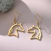 My Shape Horse Earrings Women Stainless Steel Animal Horse Head Shape Pendants Chain Jewelry for Horse Lover Gifts Wholesale