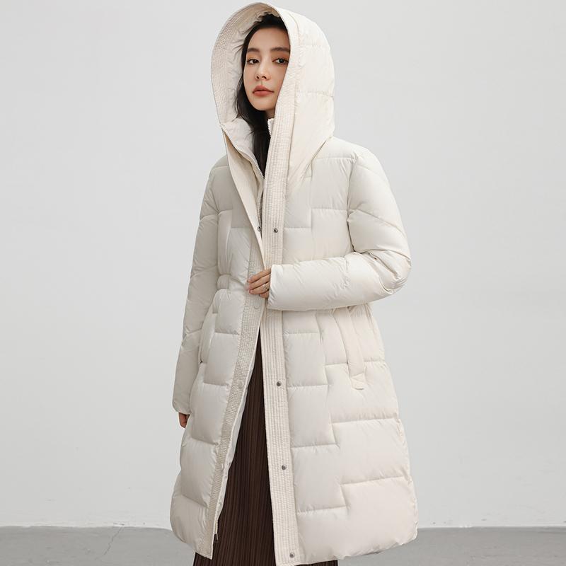 Fall and Winter Women's Loose Long Jacket with Hoodie Lady Coat