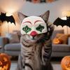 Clown Cat Mask Shiny Rhinestone Clown Mask Pets Cosplay Mask with Ear Holes for Cats Halloween Costume Party Photo Shoots