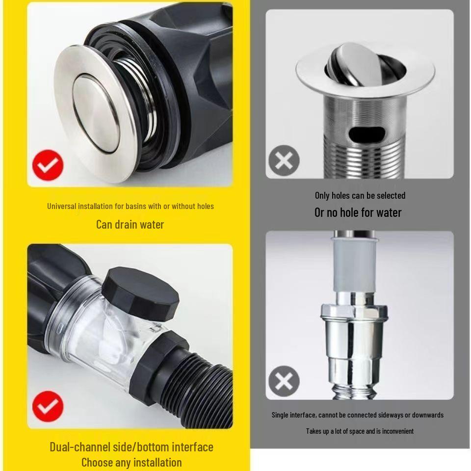 Universal Anti-odor Bathroom Sink Drain Set - Horizontal Wall Pipe Drainer Basin Tool