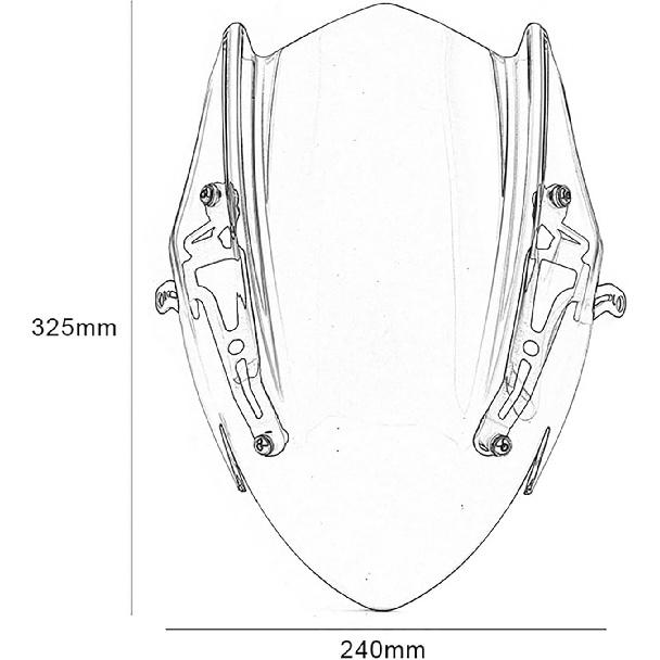 Motorcycle Windshield Deflector with Mounting Bracket Double Bubble Windscreen Compatible with GSX-S750 GSXS750 GSXS 750 2017 2018 2019 2020 2021