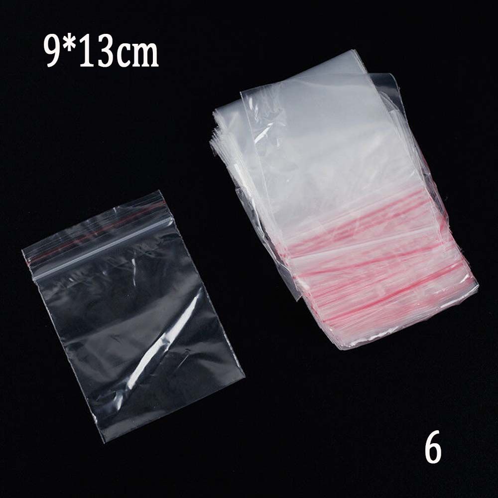 100Pcs Clear Snacks Zero Waste Kitchen Food Storage Sealing Bag Plastic Bags
