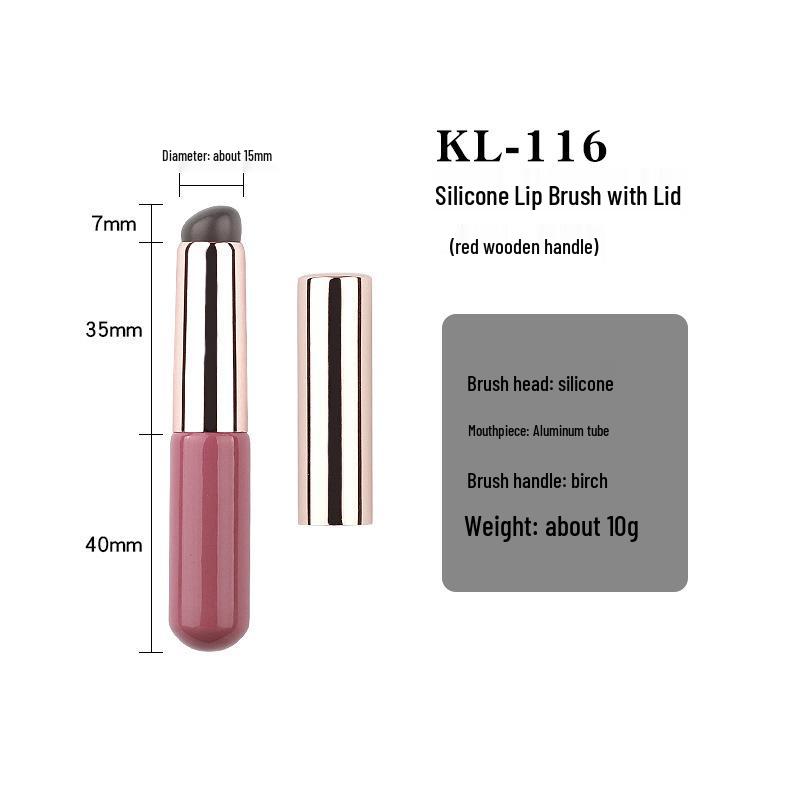 Portable Silicone Lip Brush with Lid – Mini Round Head Makeup Tool