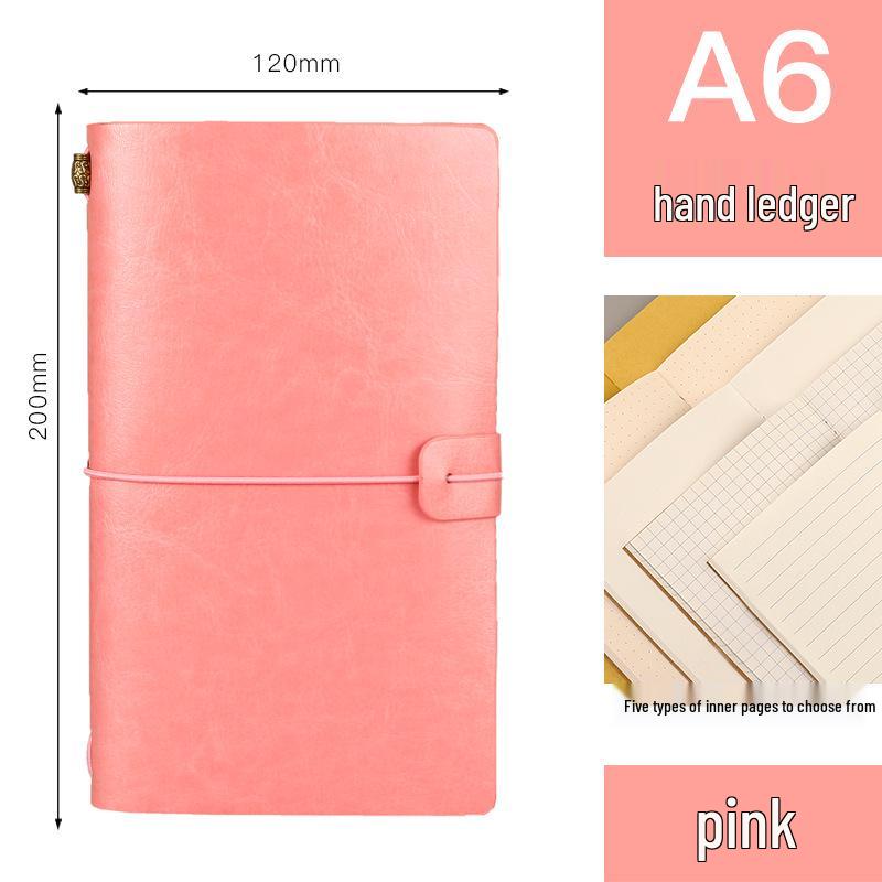 Vintage A6 Tie-Up Travel Journal Cowhide Notebook Diary