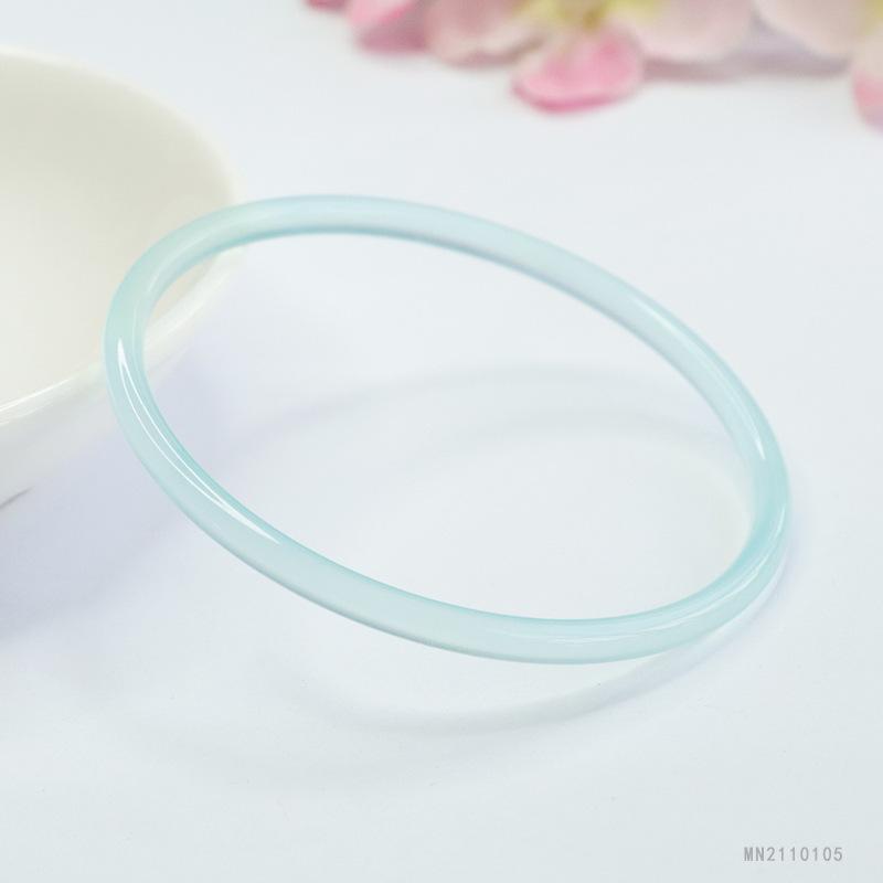 Blue Chalcedony Bracelet Agate Jingle Round Bar Jewelry Factory Live Delivery S2110105