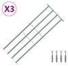 Window Security Grille with 4 Horizontal Bars 3 pcs
