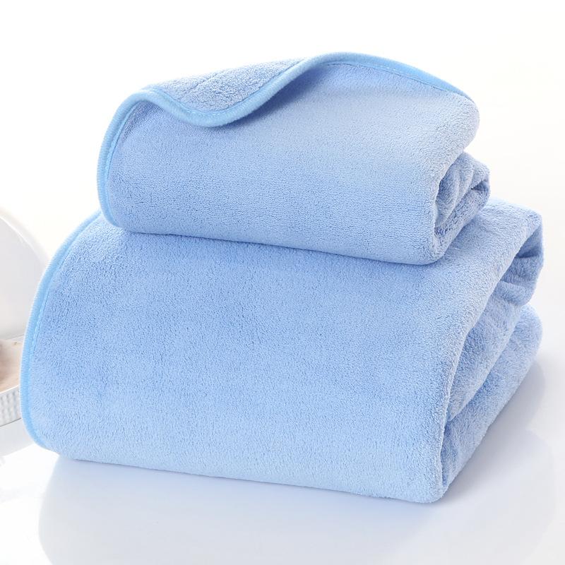 Coral Fleece Towel Strong Water Absorption Stripes Thickened Soft Skin Friendly Breathable High-quality Absorbent Bath Towel