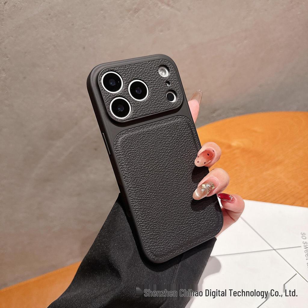 iPhone 17 Pro Max Lychee Pattern Case: Simple Precise Hole Design, Anti-fall PC for Apple 16