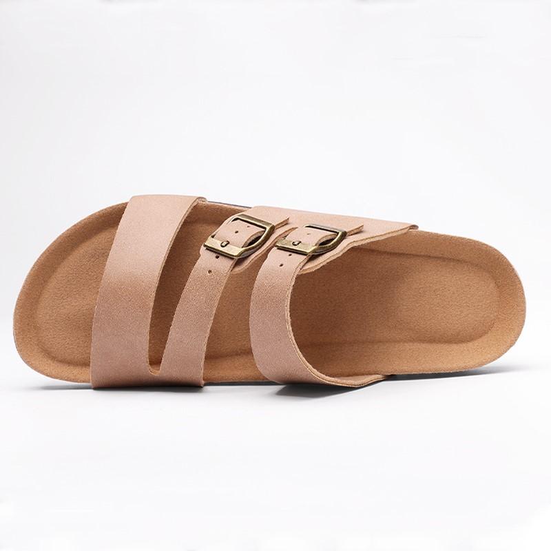 Fashion Shevalues Women's Clogs Sandals Summer Fashion Cork Footbed Lady Flat Mules With Double Buckle 2025 New Orthopedic Beach Slipper