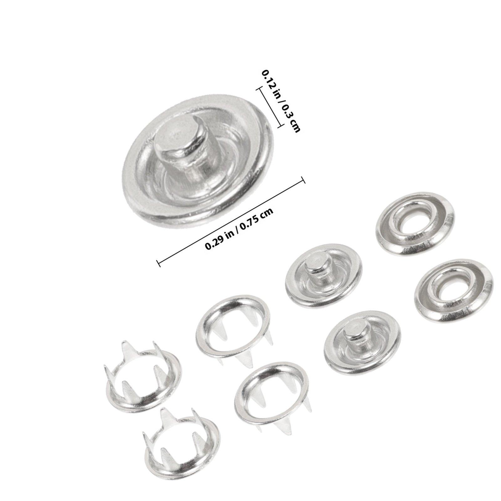 

100Pcs Hollow Five Claw Prong Buttons 7.5mm Snap Fasteners for Thin Fabric Sewing Crafting Clips Bandana Supplies серебряный