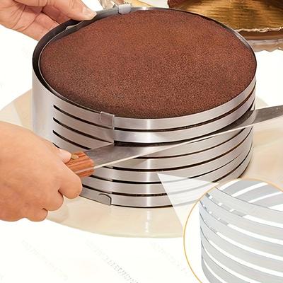 1pc, Adjustable 6-Layer Stainless Steel Cake Slicer - Perfect for Bread, Mousse and DIY Baking, Food Safe, Suitable for 6-8 Inch Cake, 6-Layer