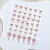 Black White Red Bowknot Nail Sticker Glue Crystal Diamond Adhesive Nail Art Decorations Girls Nail Decals Design