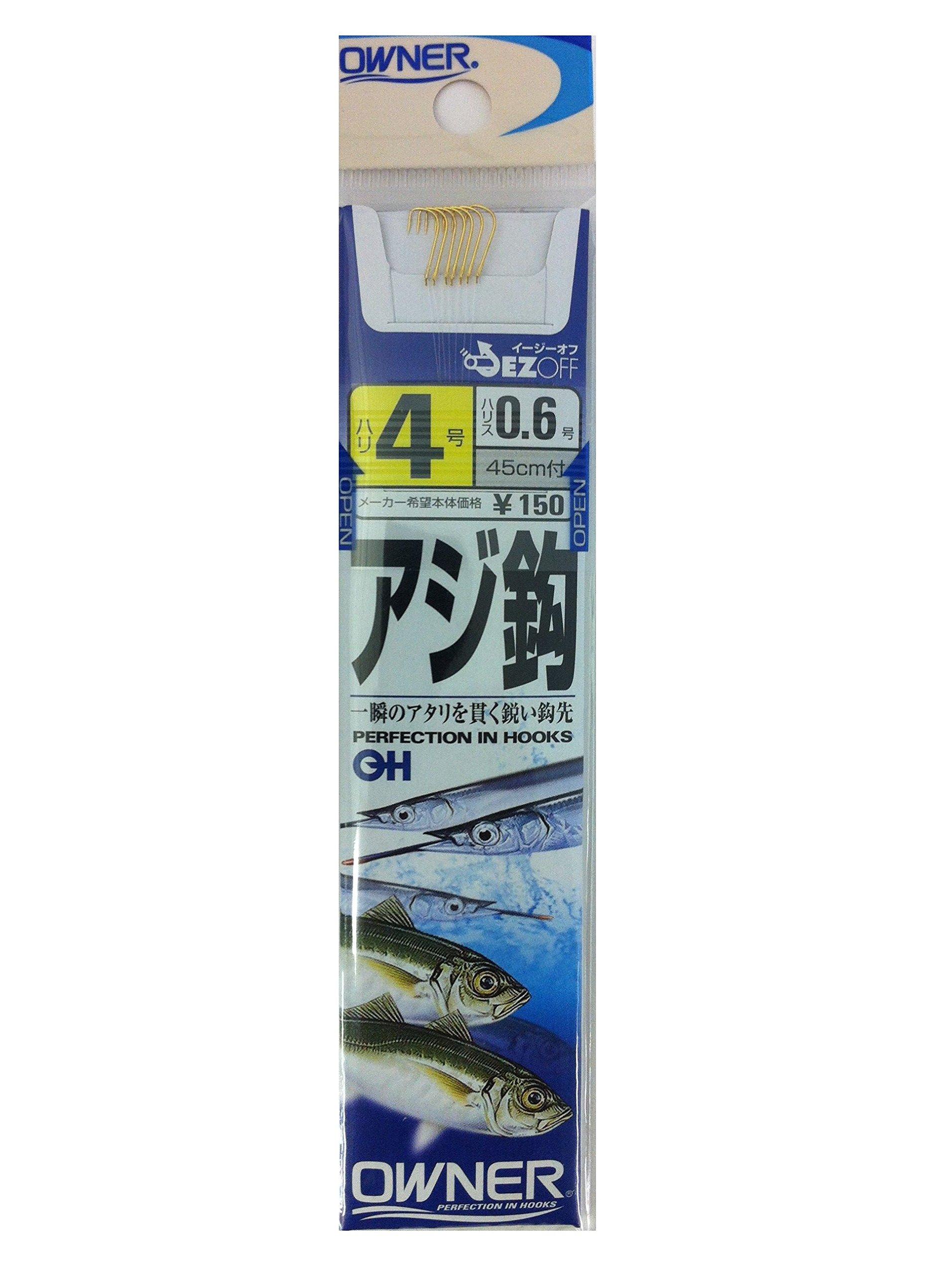 

OWNER 20022 Horse Mackerel Hook 4-0.6mm Fishing Hook with Thread