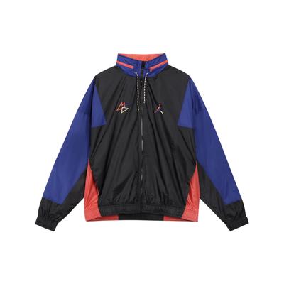 Embroidered Logo Color-Block Sports Woven Jacket Men Outerwear Blue DN3404-010