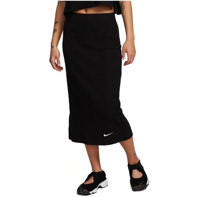 New Nike Sportswear As W Nsw Rib Jrsy Skirt Black DV7957-010