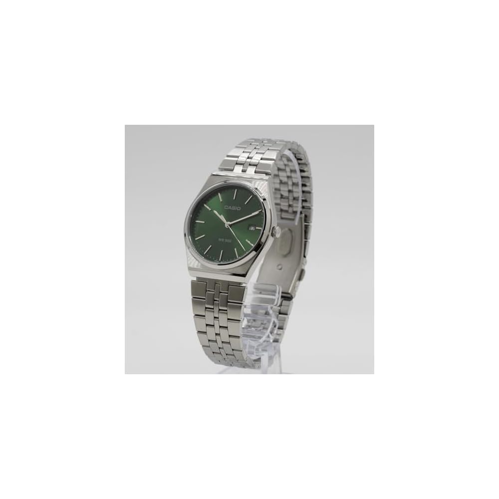 Casio Cheap Casio MTP-B145D-3A Unisex Quartz Watch Metal Silver Green 38mm
