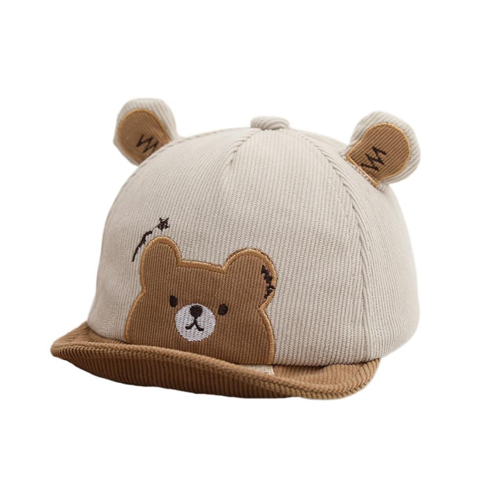 

Sweet Cotton Infant Bucket Hat Wide Brim Cartoon Bear Baby Sunhat Kawaii Sunscreen Newborn Flat Cap Toddle хакі