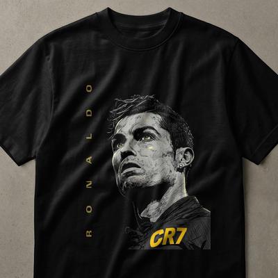 Ronaldo Soccer Legend T-Shirt, Graphic Athlete Portrait Tee, Football Fan Gift, CR7 Inspired Sportswear Apparel, Stylish Fan Art Top