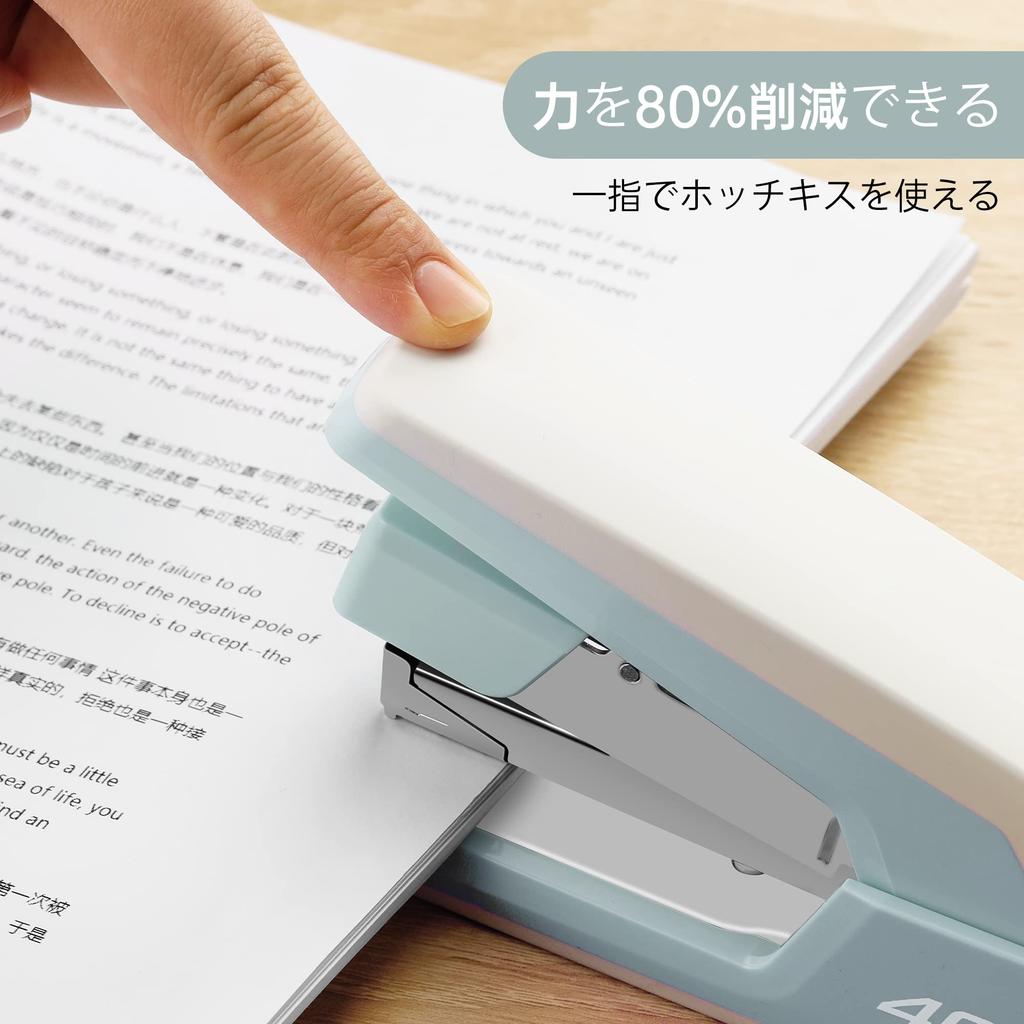 Deli Holds Up To 50 Includes 1500 Staple Metal Light Blue Energy-Saving Stapler, Sheets, Staples, Cutter, Body, Stationery, Office/Business Use,
