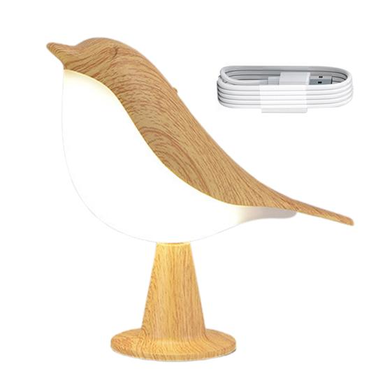 LED noční světlo s motivem ptáka, stolní lampa, 3 režimy svícení, nastavení jasu, bez blikání, dobíjecí LED noční lampa, stolní dekorace